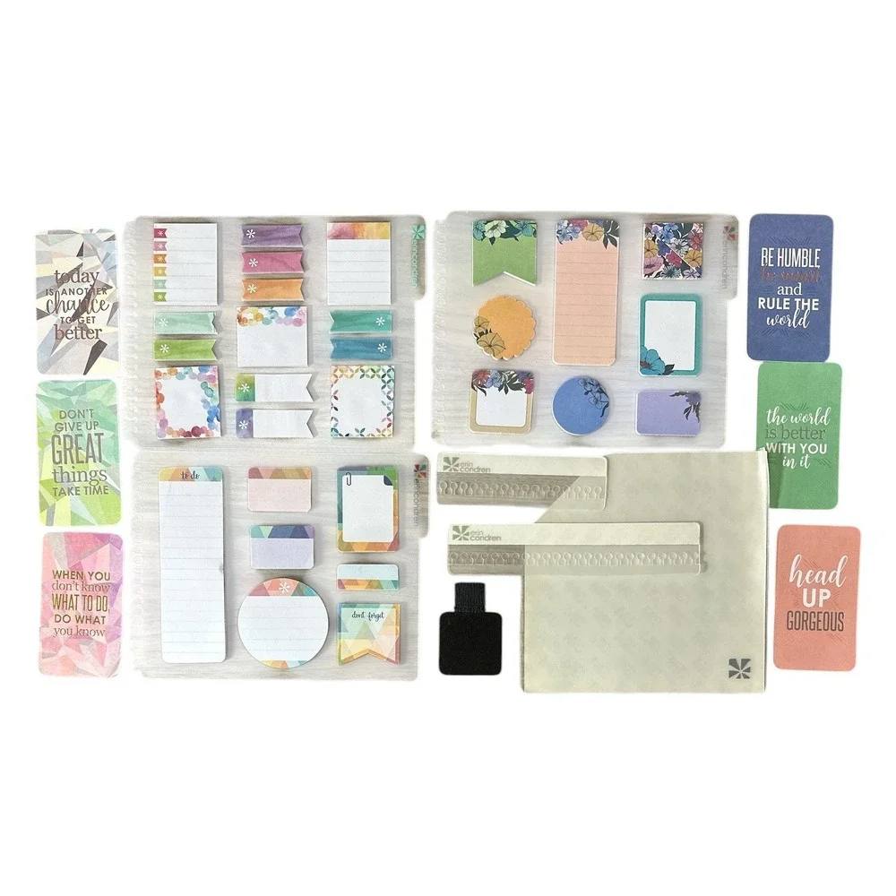 HUGE Erin Condren Planner‎ Lot Leather Folio Stickers Calendar Dashboards & MORE
